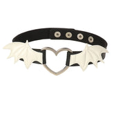 Gothic Bat Wing Heart Choker Necklace